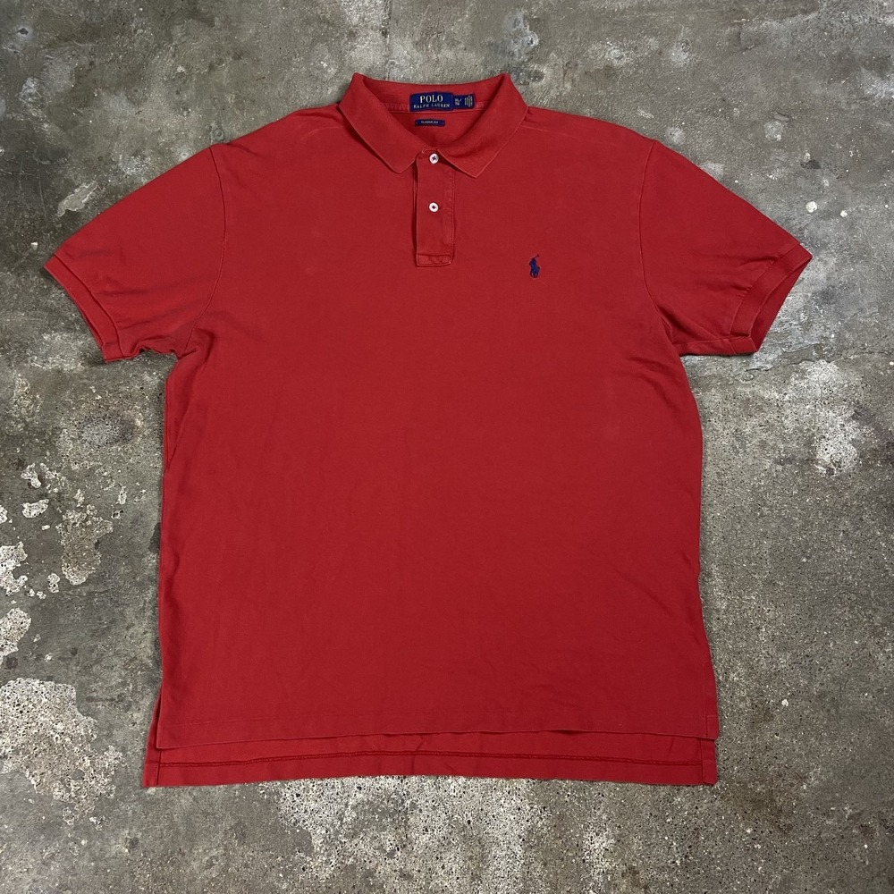 Polo Ralph Lauren Polo Shirt Size XL Red Classic Fit Embroidered Blue Pony Logo